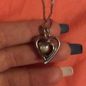 jewelry heart necklace with pearl inside poshmark